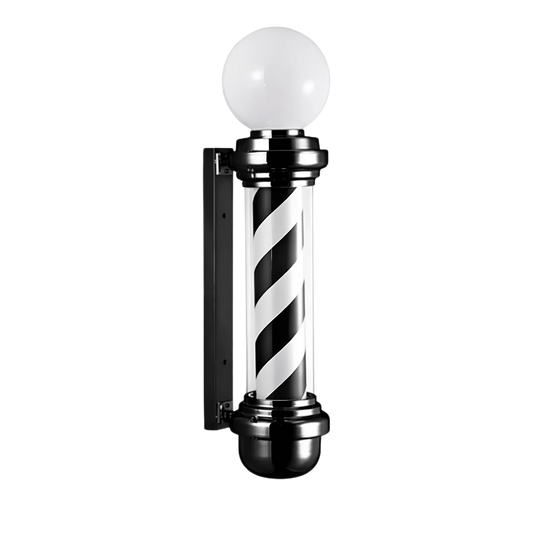 POLE BARBER CLÁSICO CON ESFERA NEGRO 85CM