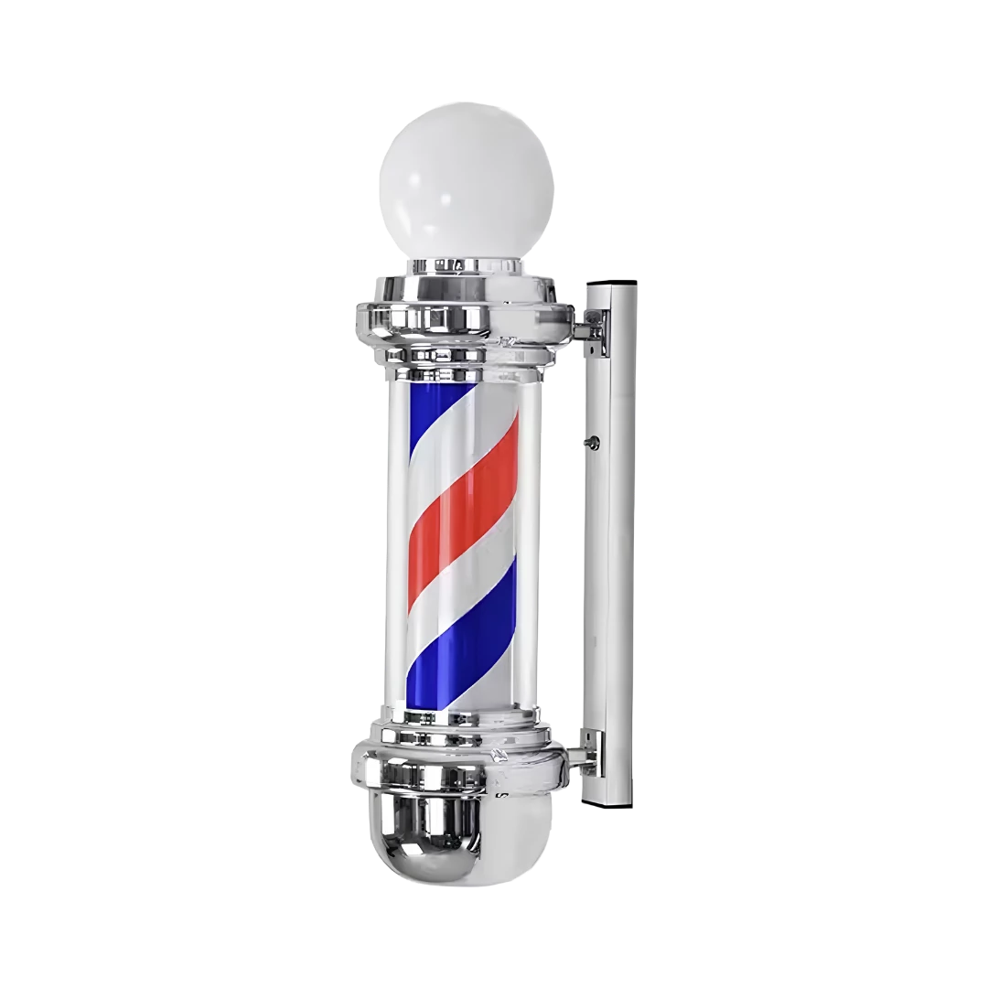 POLE BARBER CLÁSICO CON ESFERA SILVER 68CM