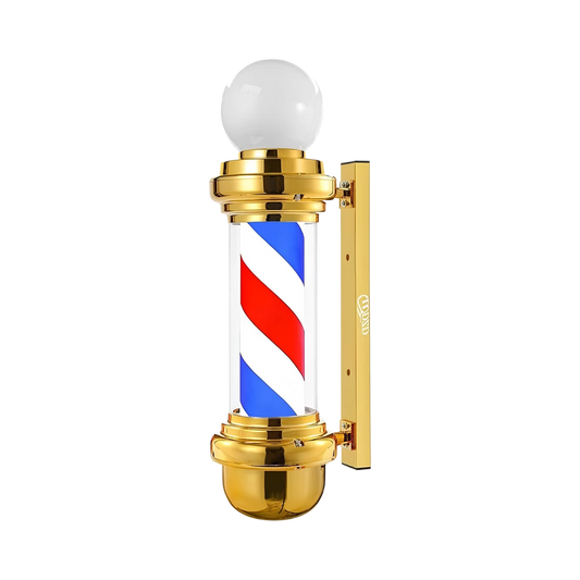 POLE BARBER CLÁSICO CON ESFERA DORADO 68CM